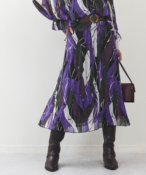 プリントプリーツスカート