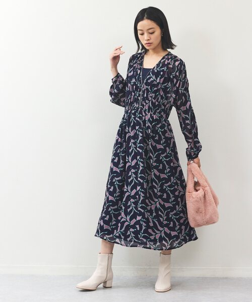 ジオメトリックプリントワンピース