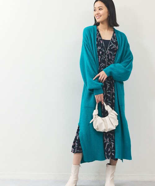 モヘア混ロングカーディガン