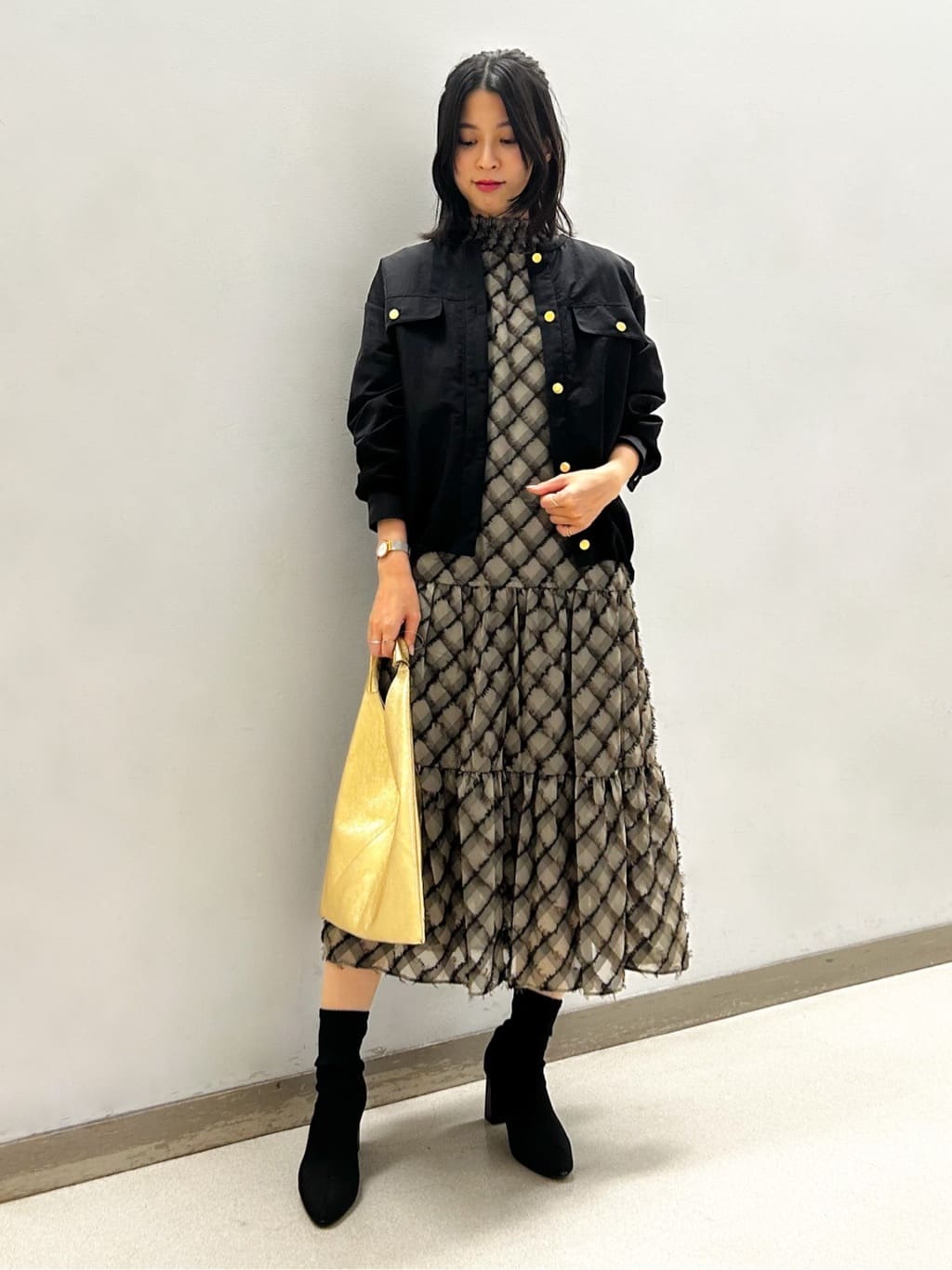 メモリーサテンブルゾン