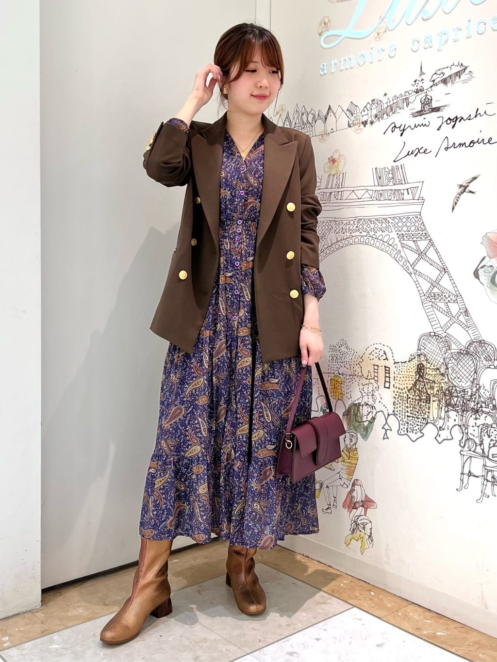 フラワーペイズリーワンピース