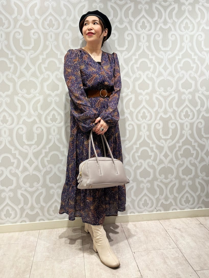 フラワーペイズリーワンピース