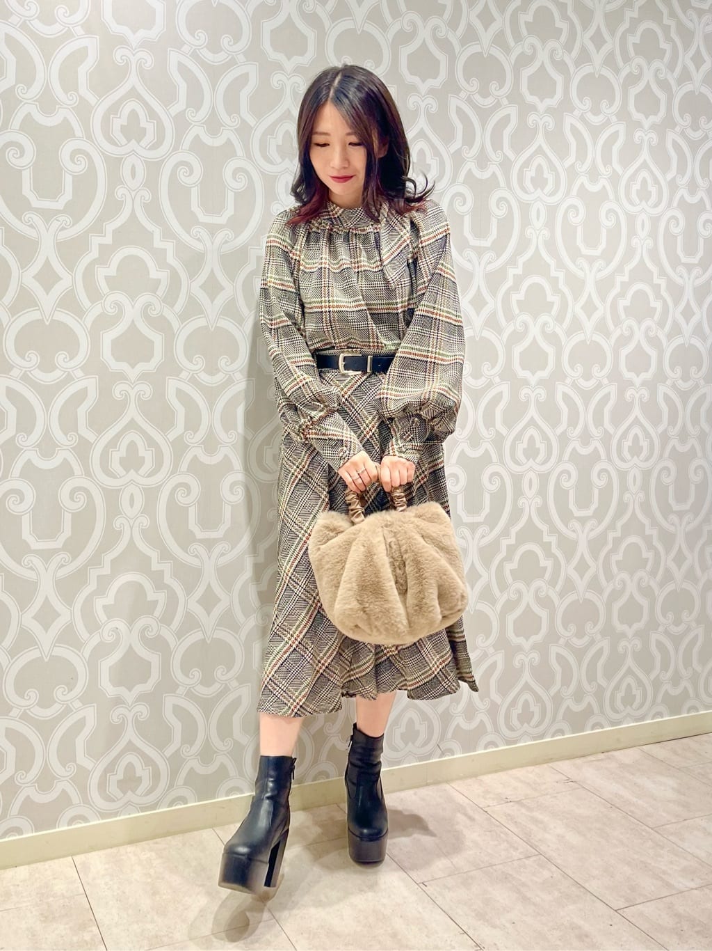 チェックリボントップス