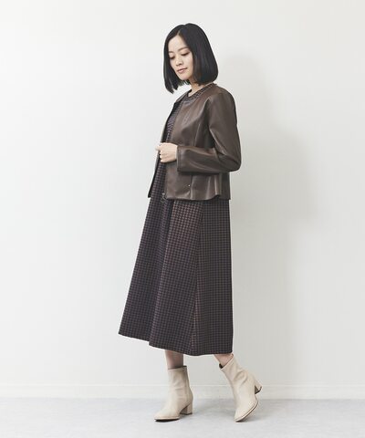 千鳥ジャカードワンピース