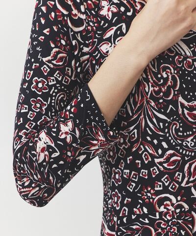 フラワーペイズリージャージワンピース