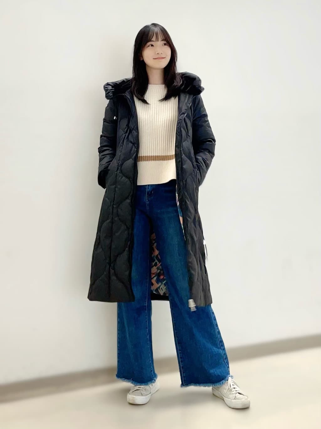 キルティングロングダウン