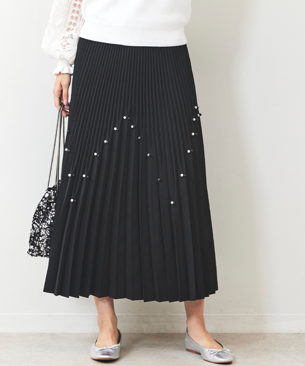 パール付プリーツスカート