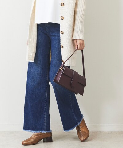 裾フリンジストレッチデニム