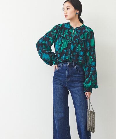 フラワープリントブラウス