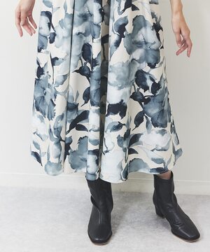 ぼかしフラワー切替ワンピース