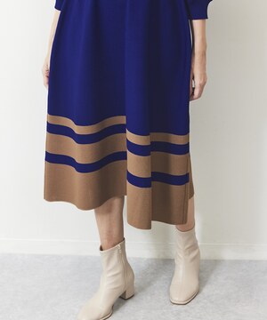 パネルボーダーニットワンピース