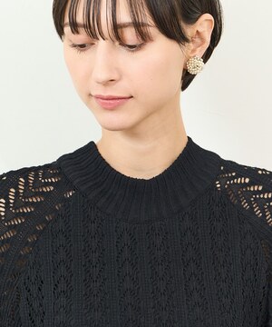 透かし編みニットワンピース