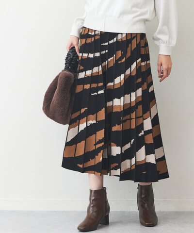 ゼブラニットプリーツスカート