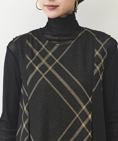 ラメチェックジャカードワンピース