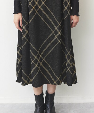 ラメチェックジャカードワンピース