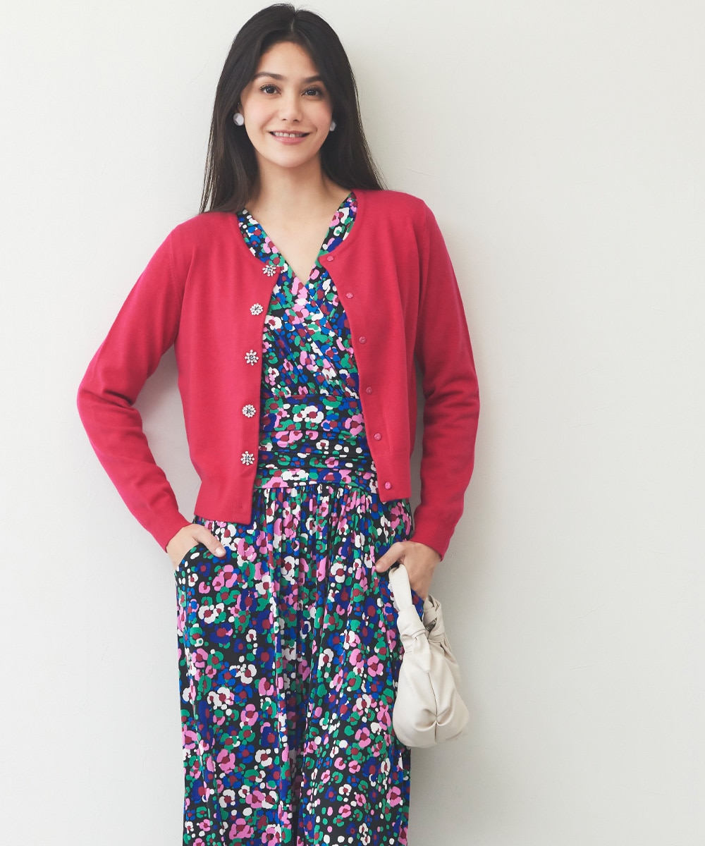 ビジュー釦カーディガン