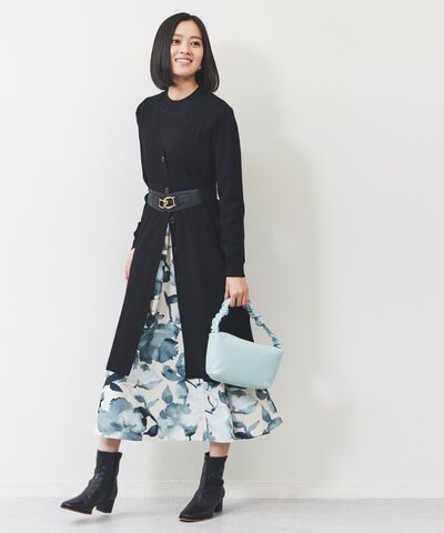 ボタンロングカーディガン