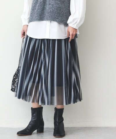 ストライプチュールスカート