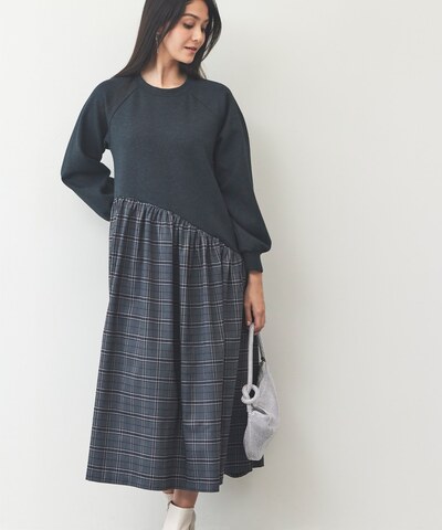 チェックドッキングワンピース