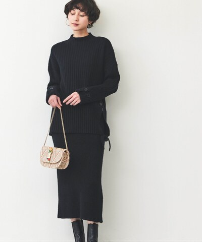 リブニット&タイトスカートセット