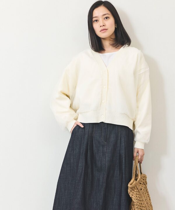 チュール重ねカーディガン