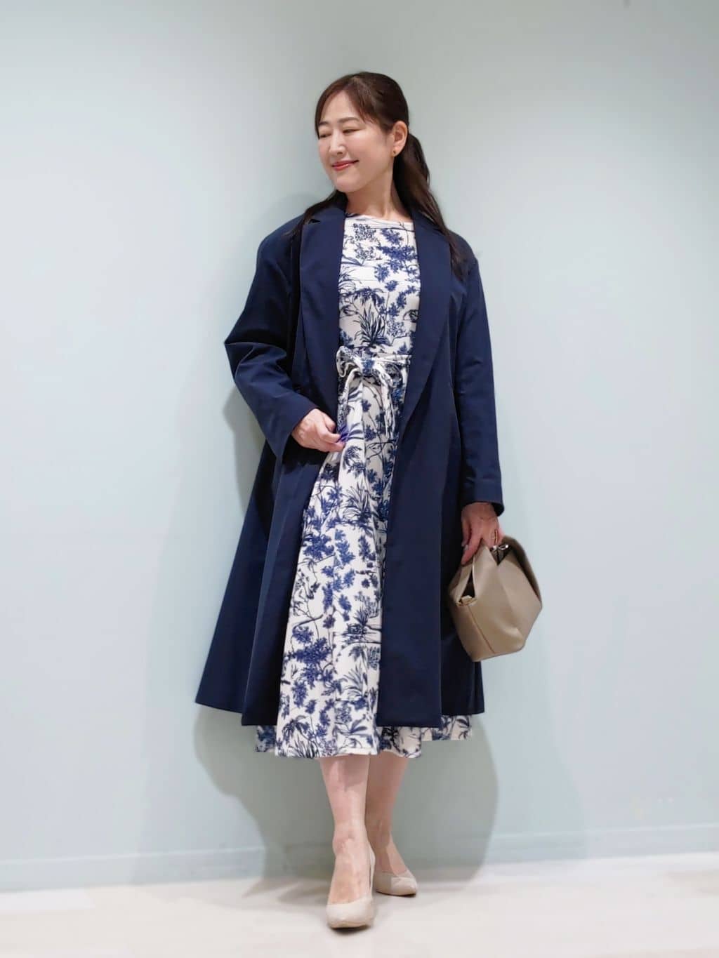 トワルドジュイ風ジャージワンピース