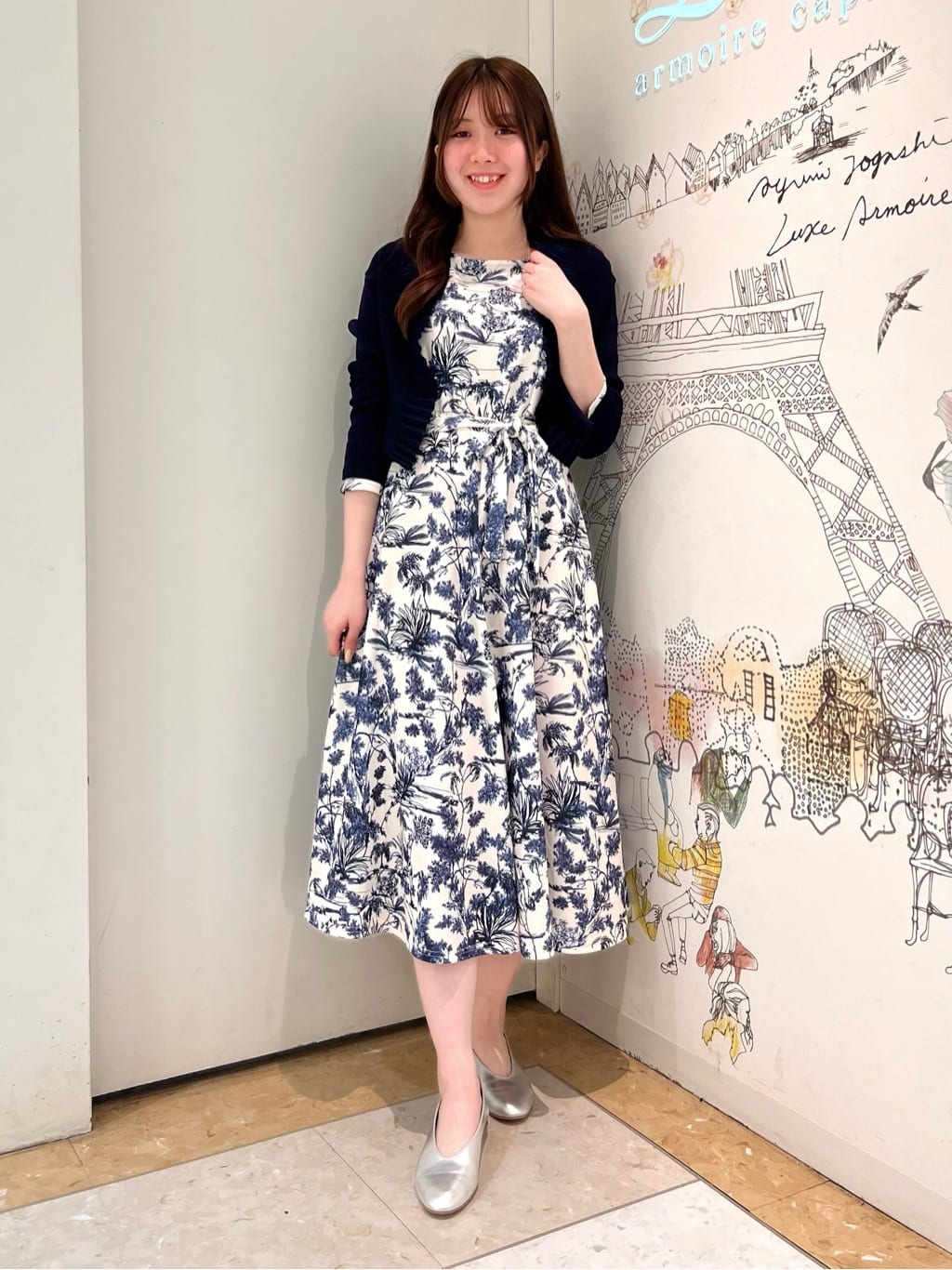 トワルドジュイ風ジャージワンピース