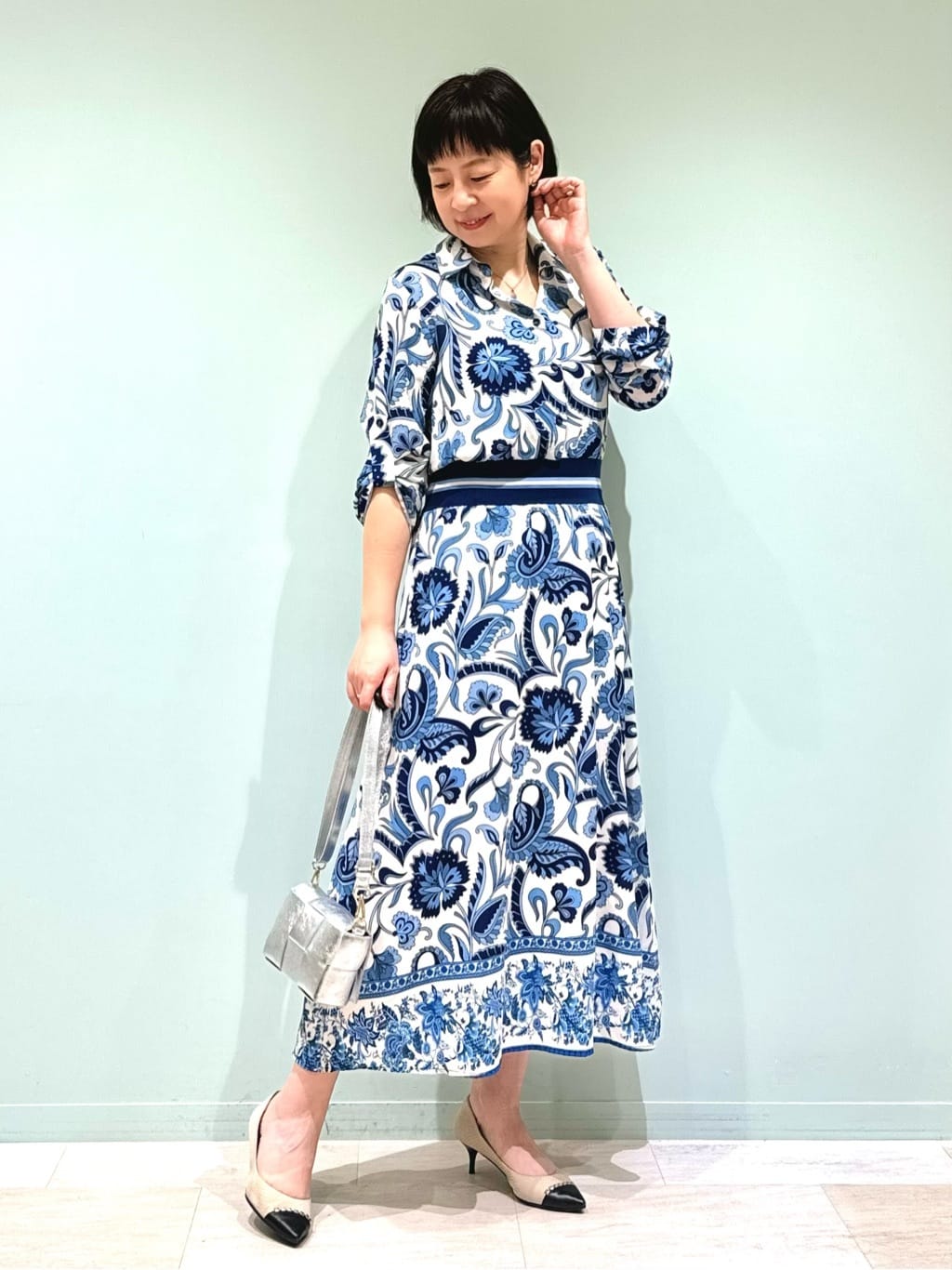 フラワーパネルワンピース