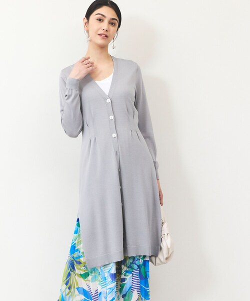 ボタンロングカーディガン