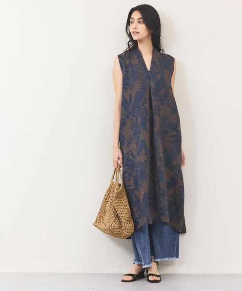 ボタニカルリネンワンピース