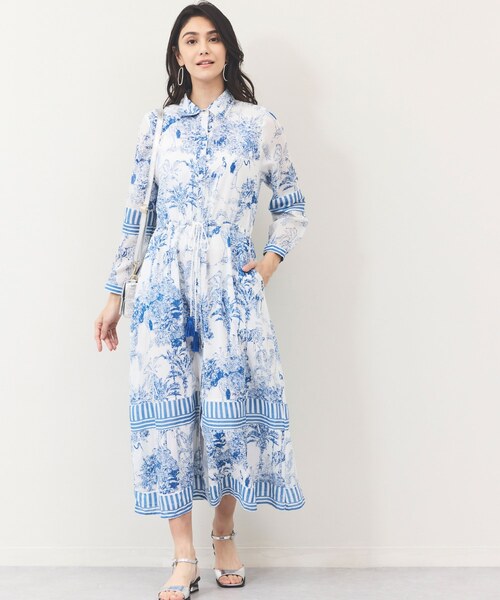 サファリプリントシャツワンピース