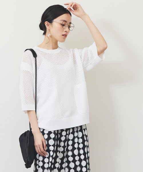 ポケット付きメッシュプルオーバー