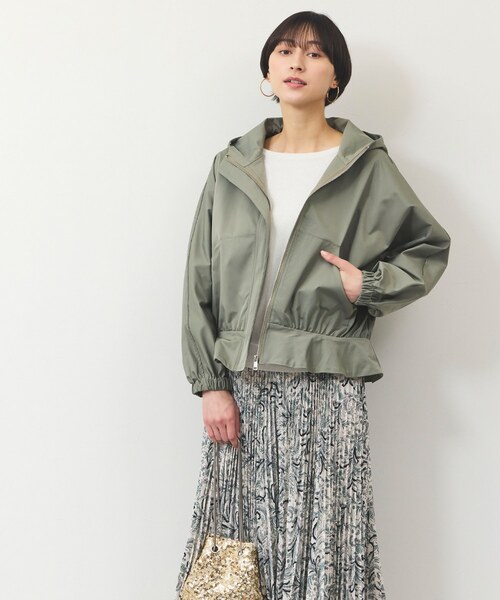 裾フリルフーディーブルゾン