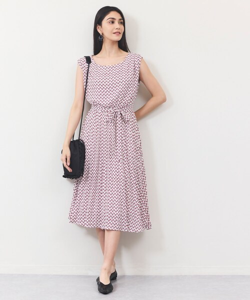 ジオメトリックプリントワンピース