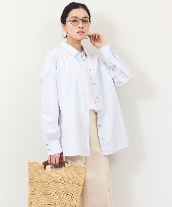 ストライプオーバーサイズシャツ