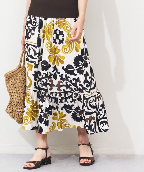 ビッグプリントフレアスカート