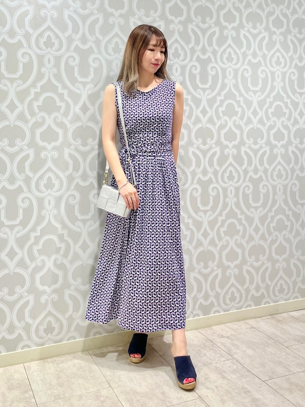 ジオメトリックプリントワンピース