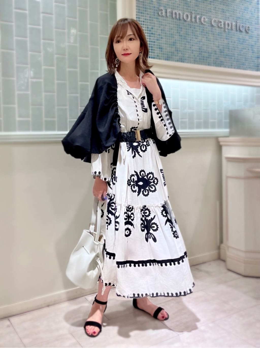 ビッグプリントパネルワンピース