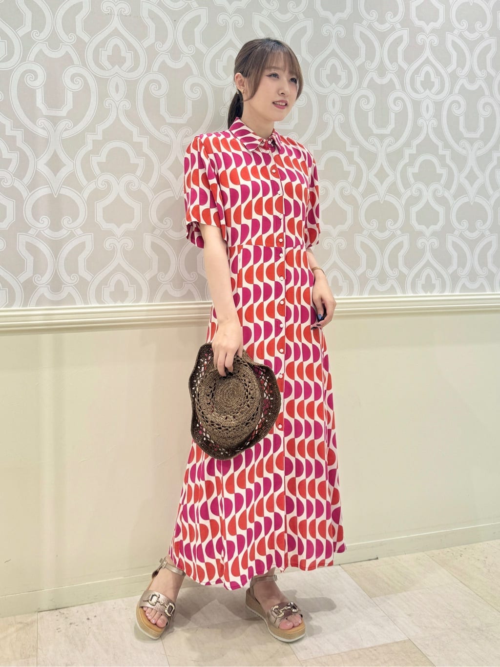 レトロプリントワンピース