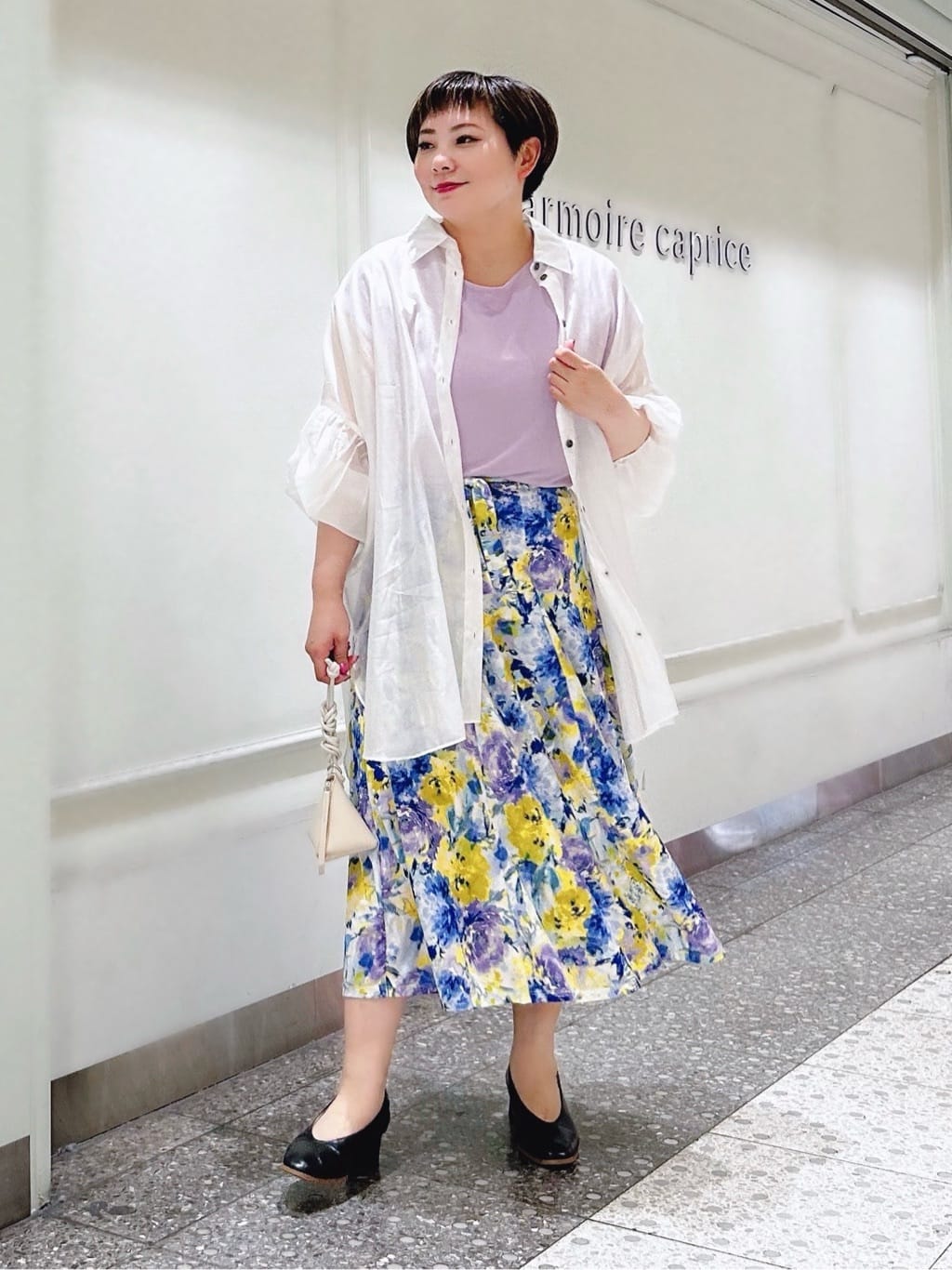 フラワージャージスカート