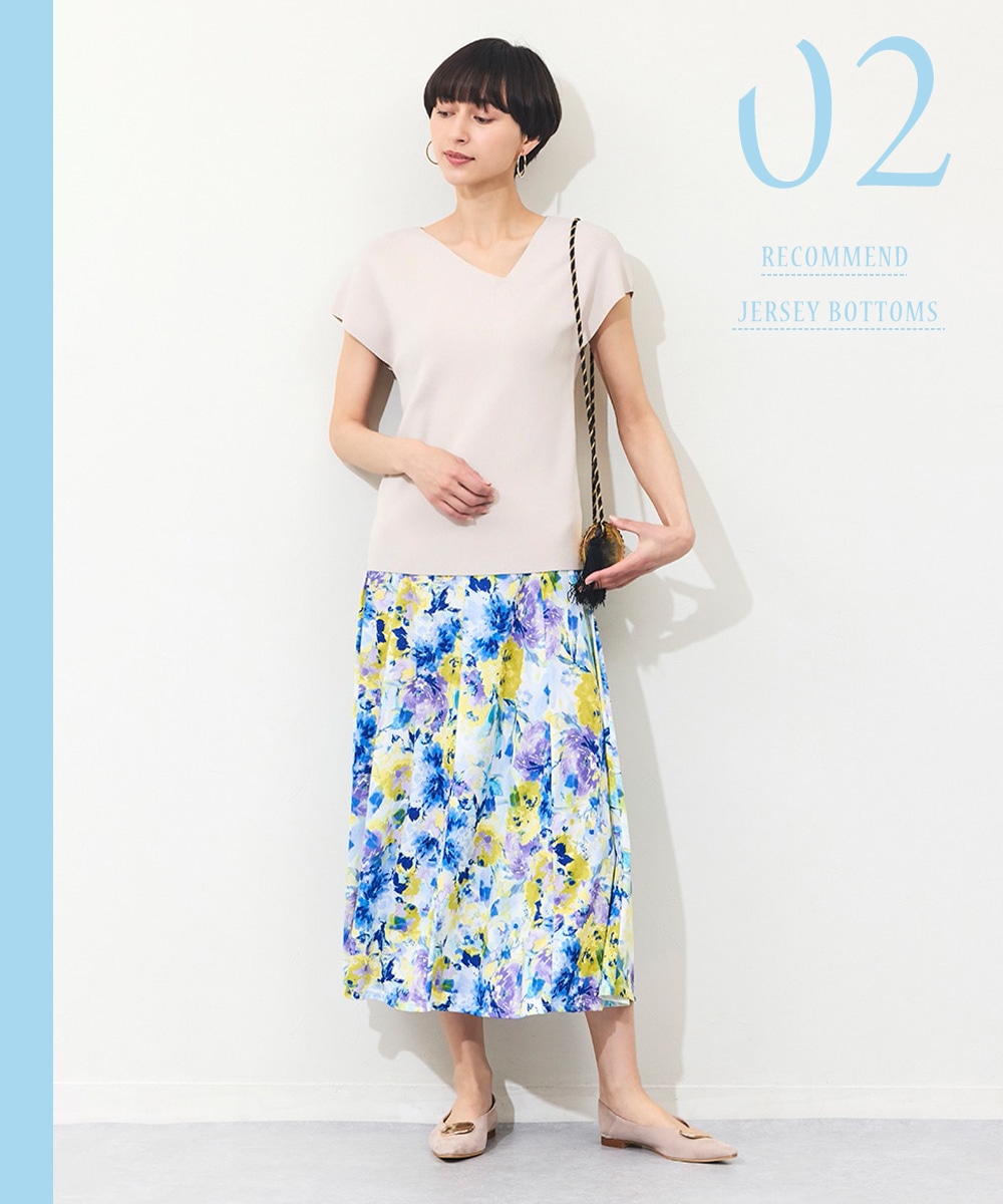 フラワージャージスカート