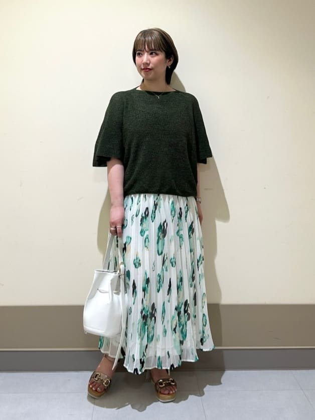 ぼかし柄プリーツスカート