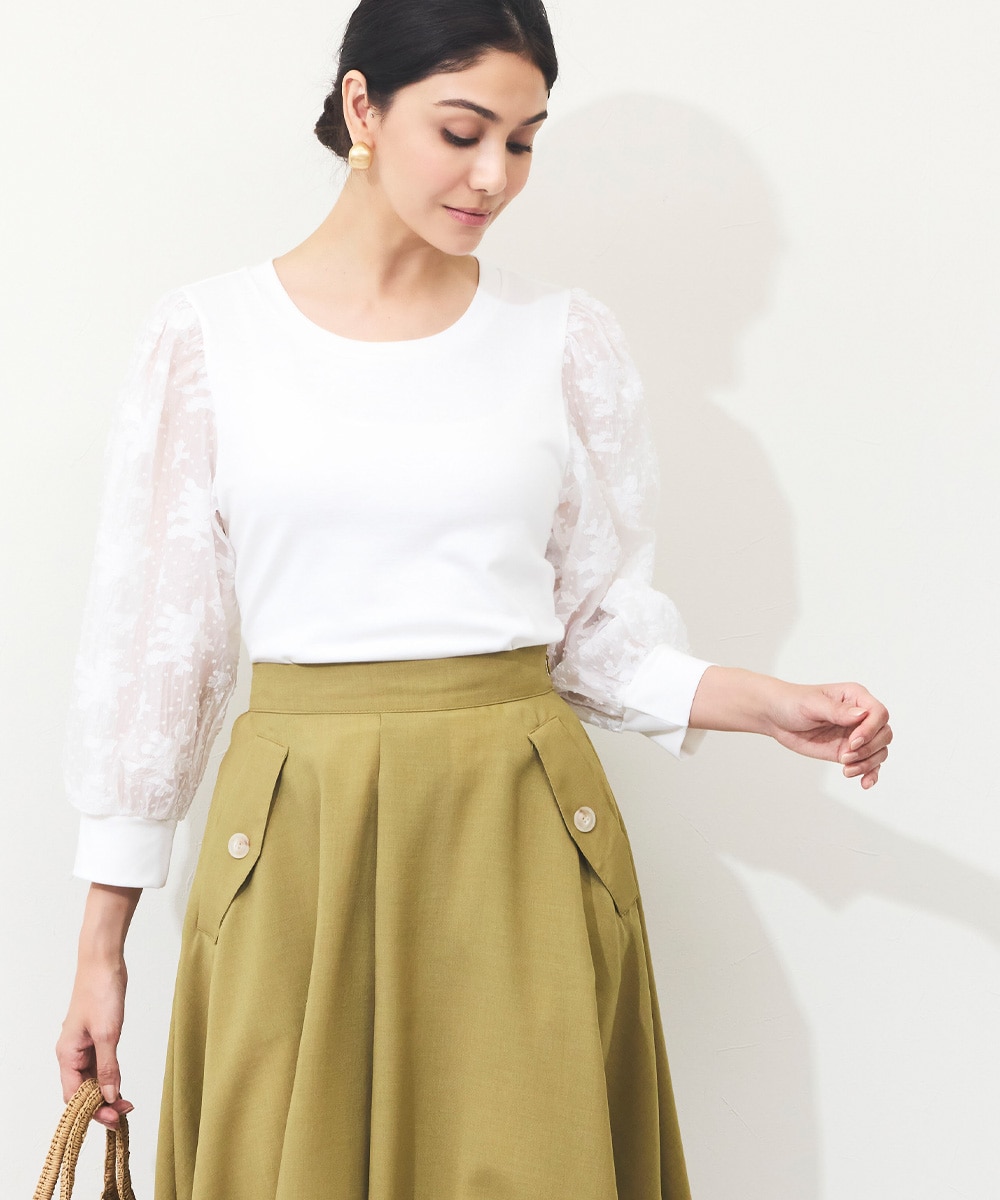 スリーブ切り替えTシャツ