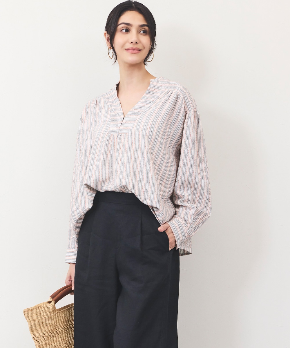 ストライプブラウス