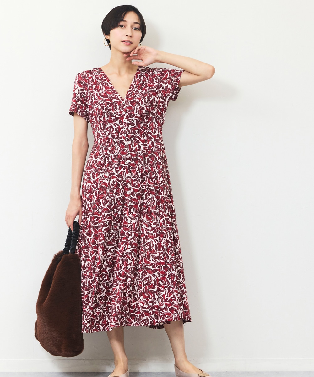 ラメフラワージャージワンピース