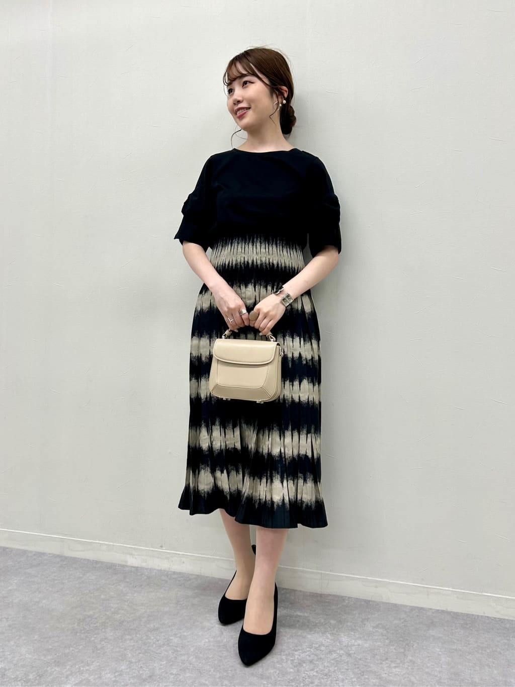 シャーリングジャカードスカート