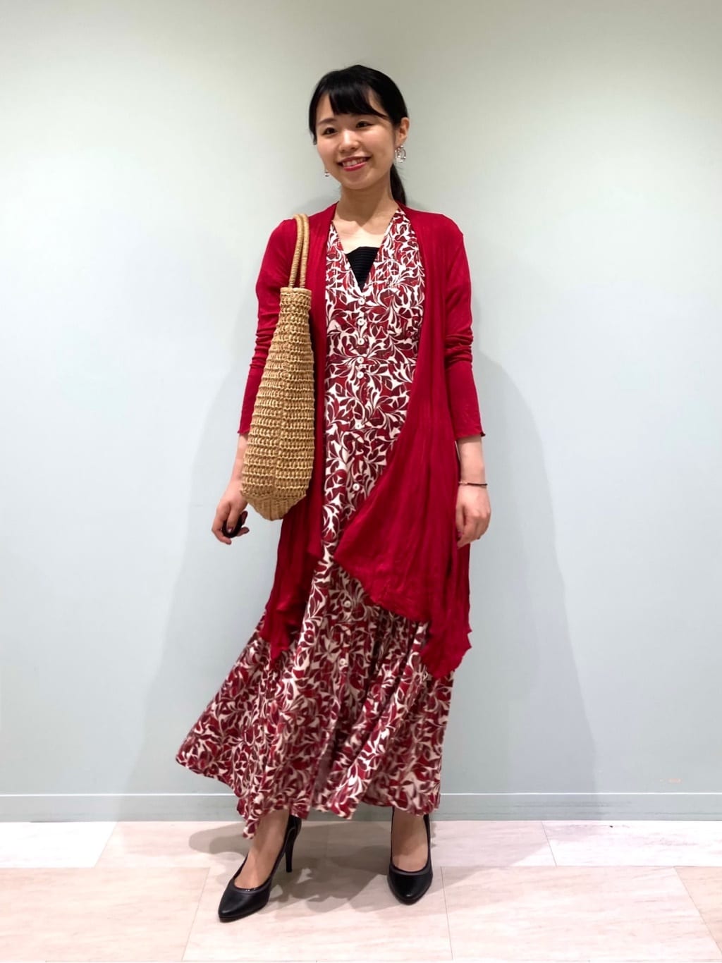 ラメフラワージャージワンピース