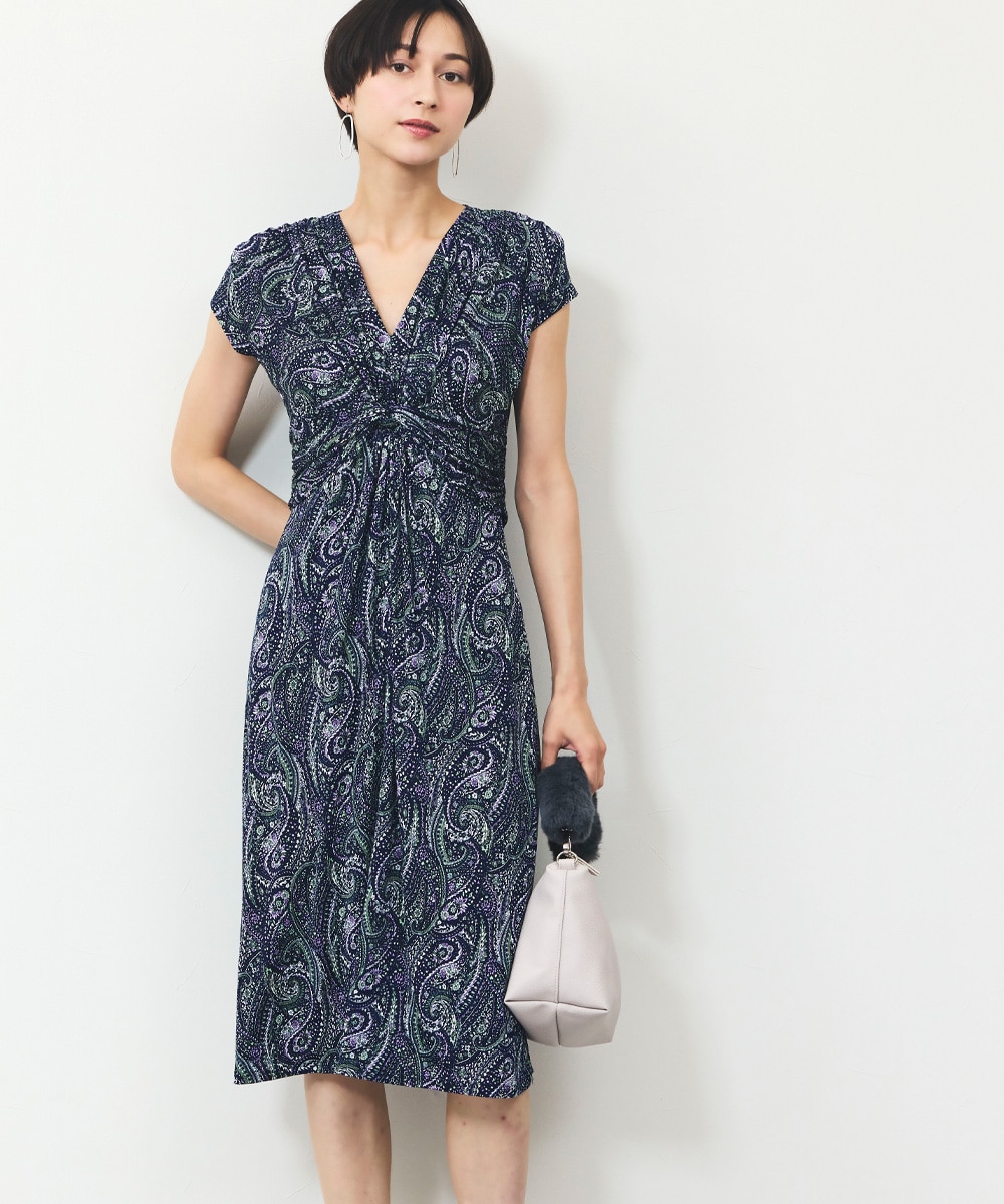 ペイズリージャージワンピース
