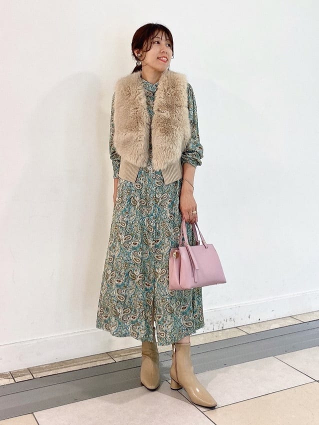 ペイズリーシャツワンピース