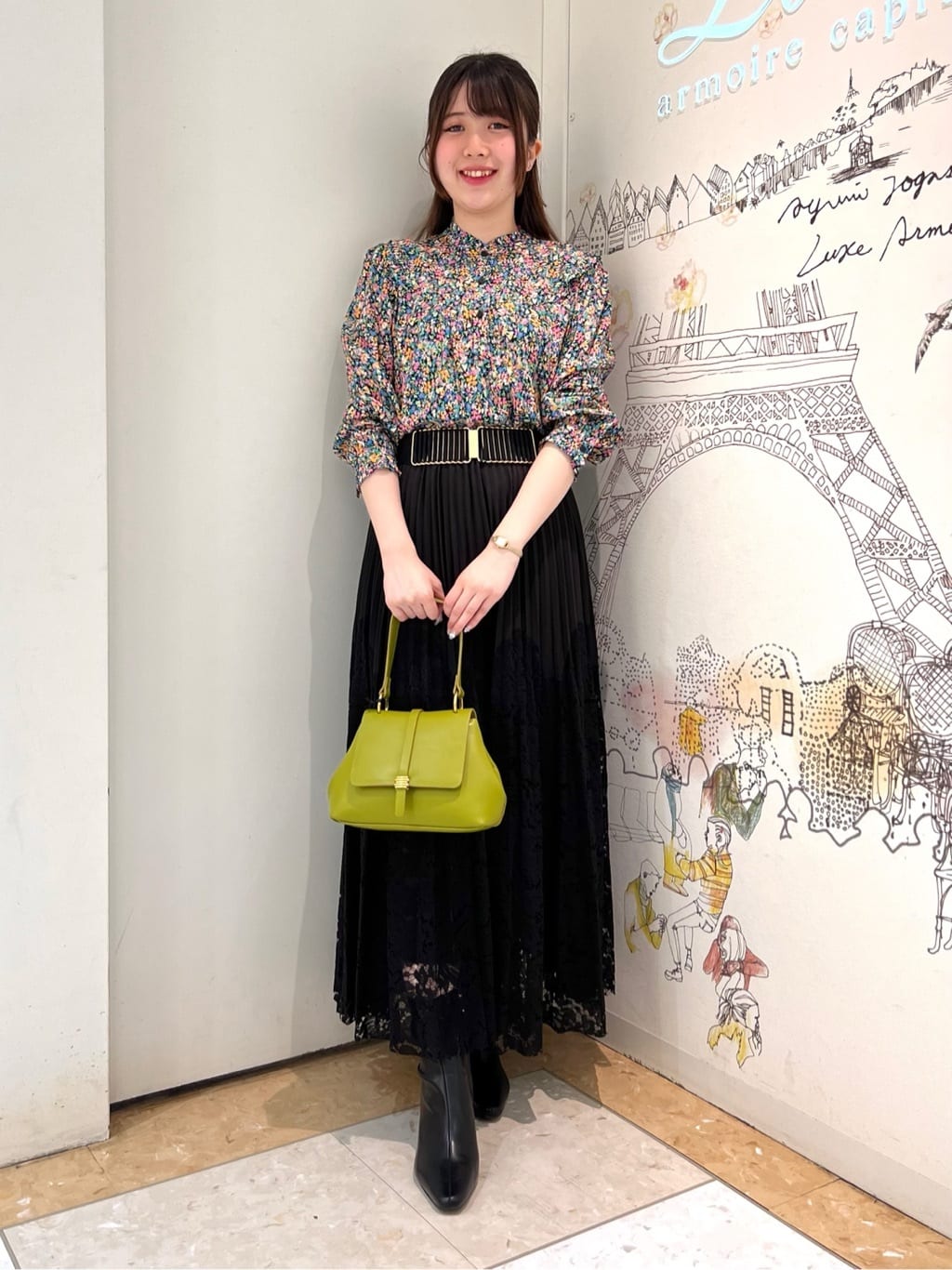 レース切り替えプリーツスカート